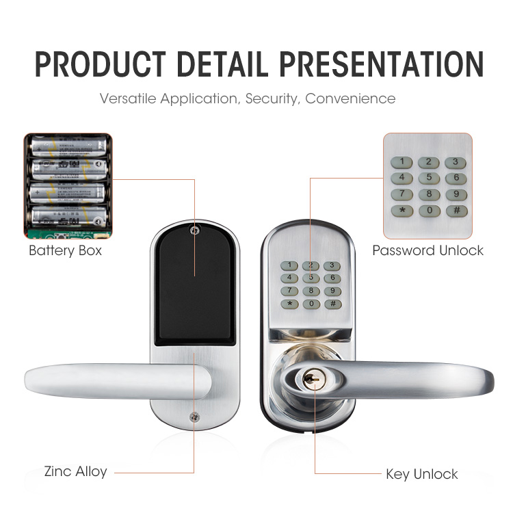 Factory Price Without Replacing Keyless Entry Door Gate Wifi Glass Smart Lock